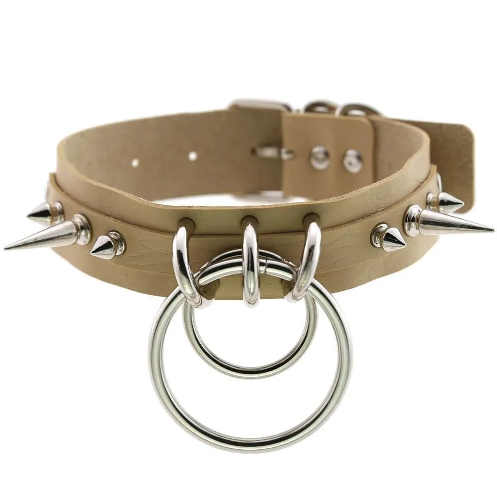 Cool Collar for Ladies with Metal Spikes in Many of Colours / Gothic Jewelry Neckwear Accessory