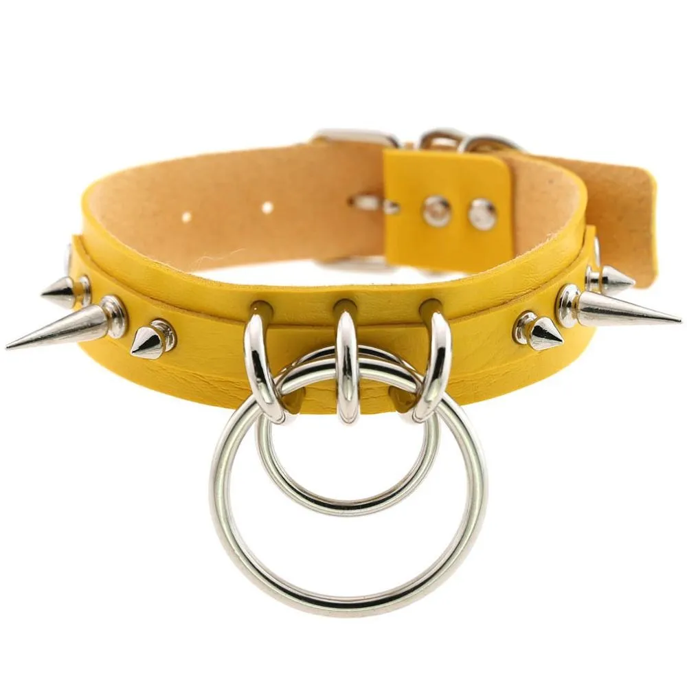 Cool Collar for Ladies with Metal Spikes in Many of Colours / Gothic Jewelry Neckwear Accessory