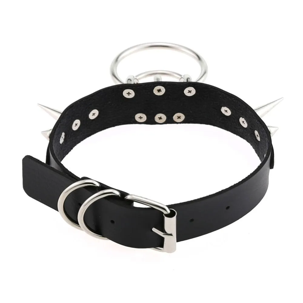 Cool Collar for Ladies with Metal Spikes in Many of Colours / Gothic Jewelry Neckwear Accessory