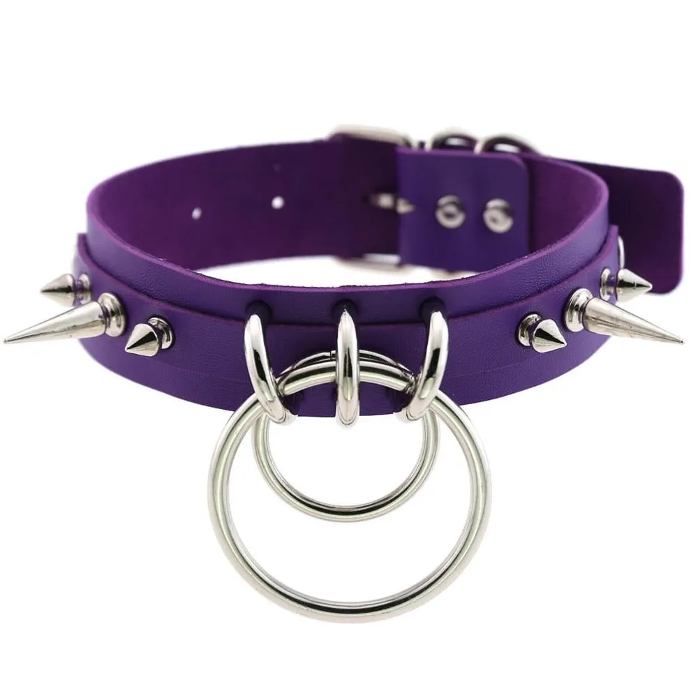 Cool Collar for Ladies with Metal Spikes in Many of Colours / Gothic Jewelry Neckwear Accessory