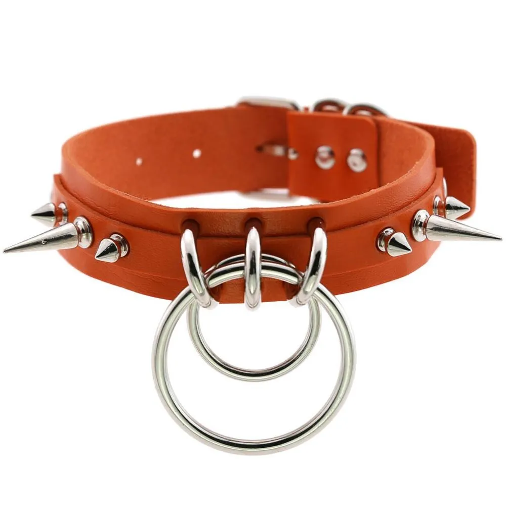 Cool Collar for Ladies with Metal Spikes in Many of Colours / Gothic Jewelry Neckwear Accessory