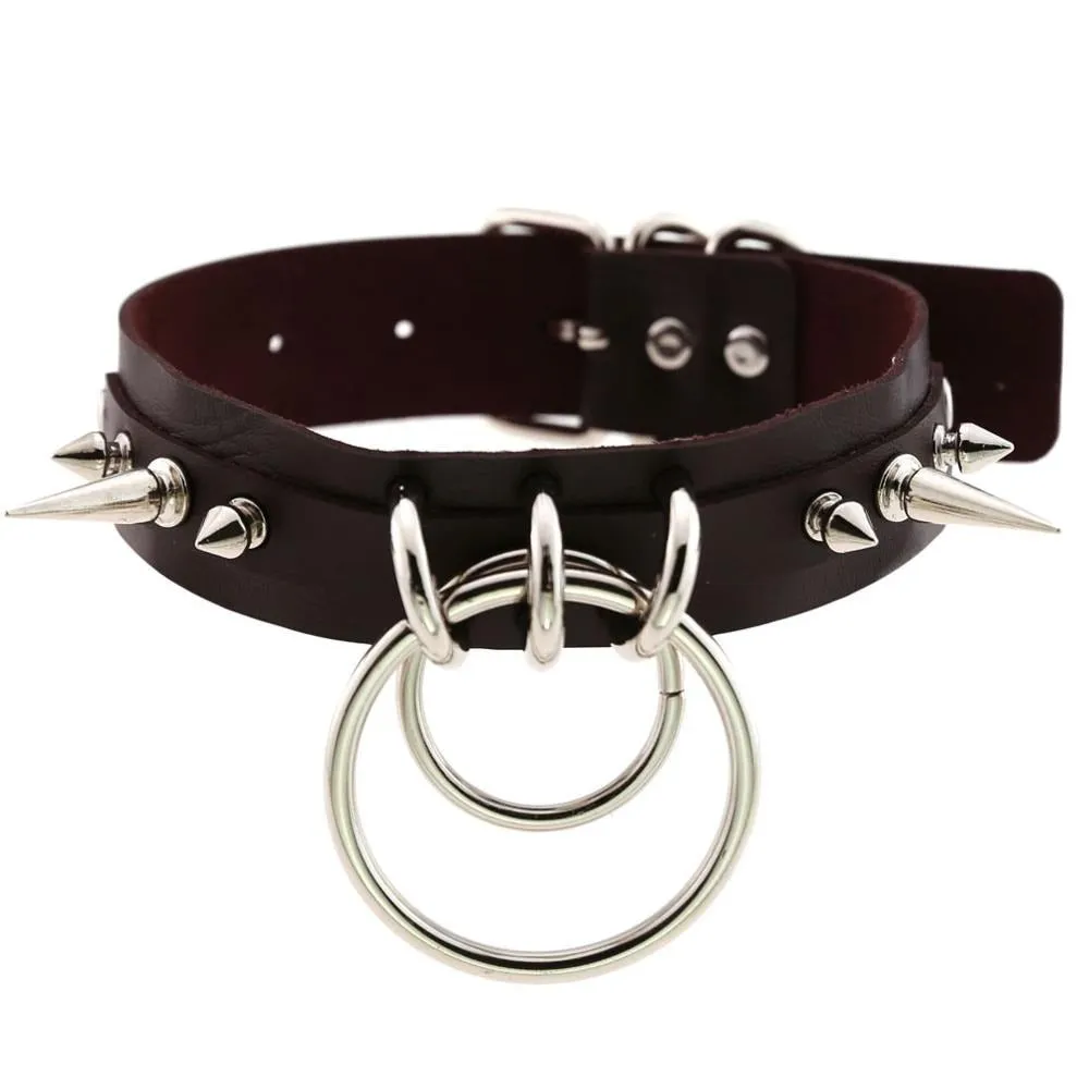 Cool Collar for Ladies with Metal Spikes in Many of Colours / Gothic Jewelry Neckwear Accessory