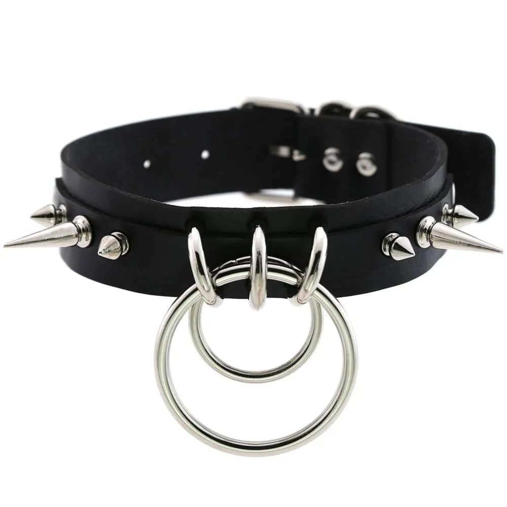 Cool Collar for Ladies with Metal Spikes in Many of Colours / Gothic Jewelry Neckwear Accessory