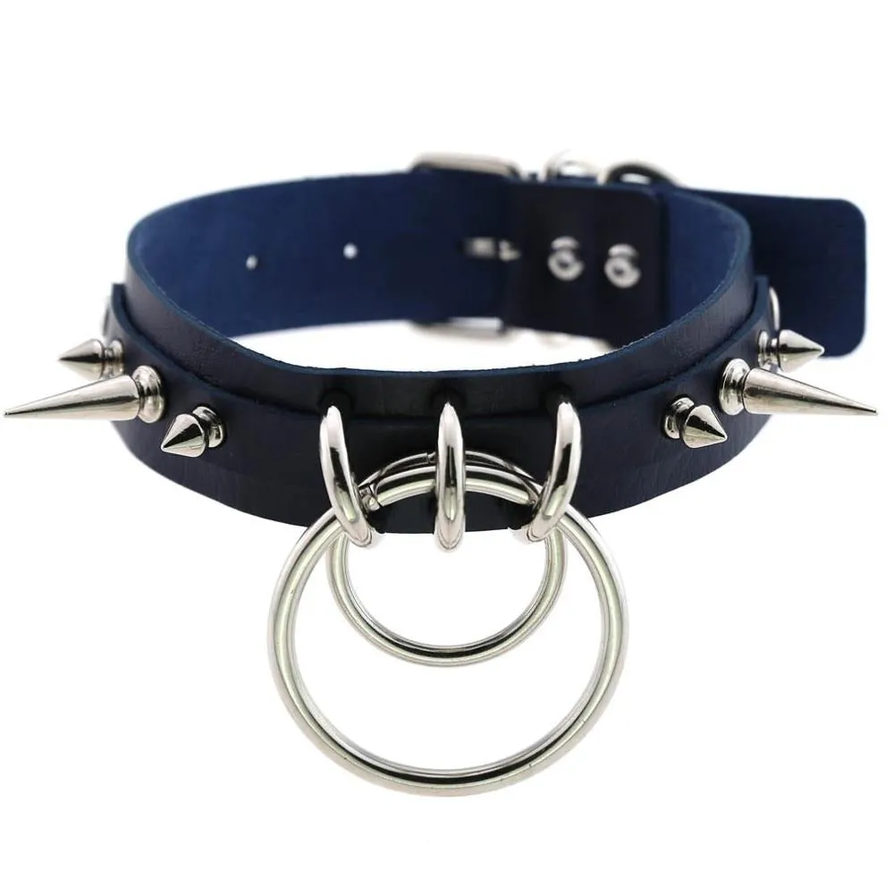 Cool Collar for Ladies with Metal Spikes in Many of Colours / Gothic Jewelry Neckwear Accessory