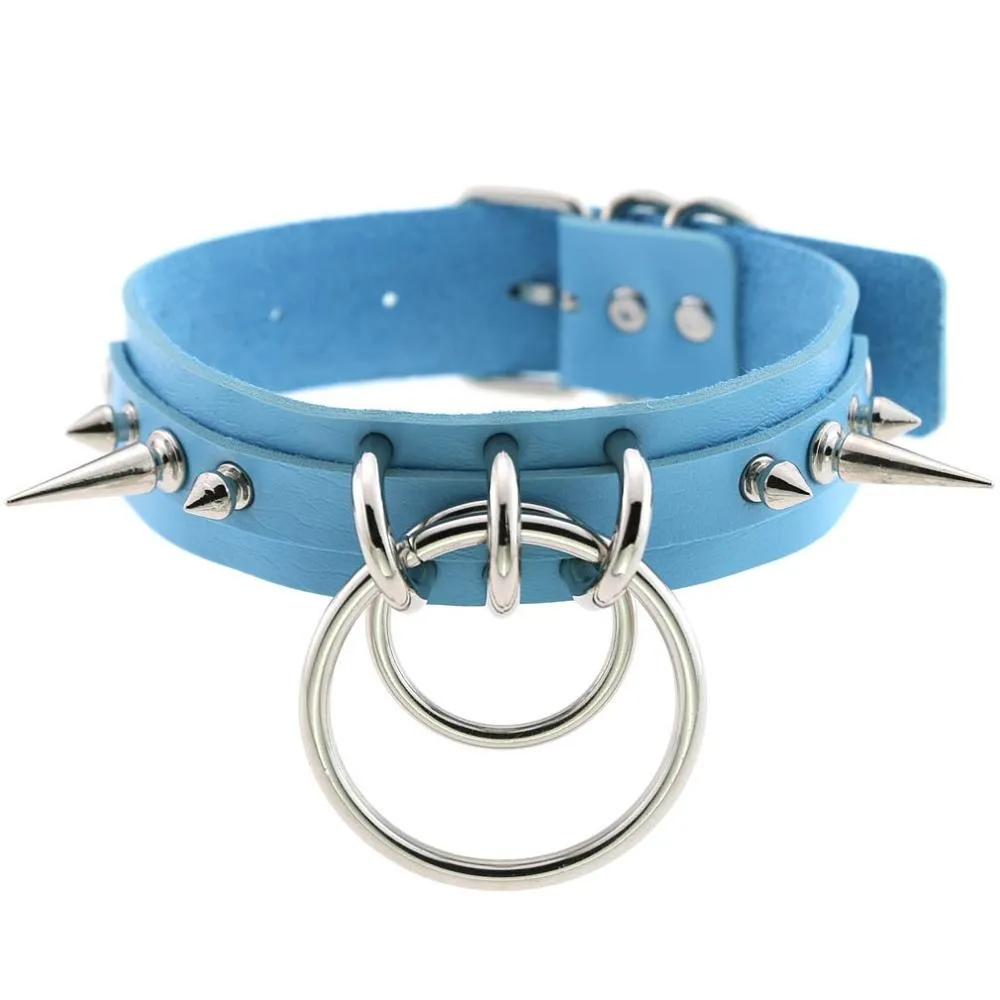 Cool Collar for Ladies with Metal Spikes in Many of Colours / Gothic Jewelry Neckwear Accessory