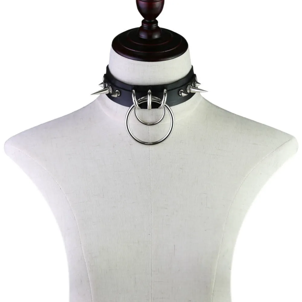 Cool Collar for Ladies with Metal Spikes in Many of Colours / Gothic Jewelry Neckwear Accessory