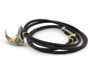 Cougar Claw Leather Bracelet - Bronze