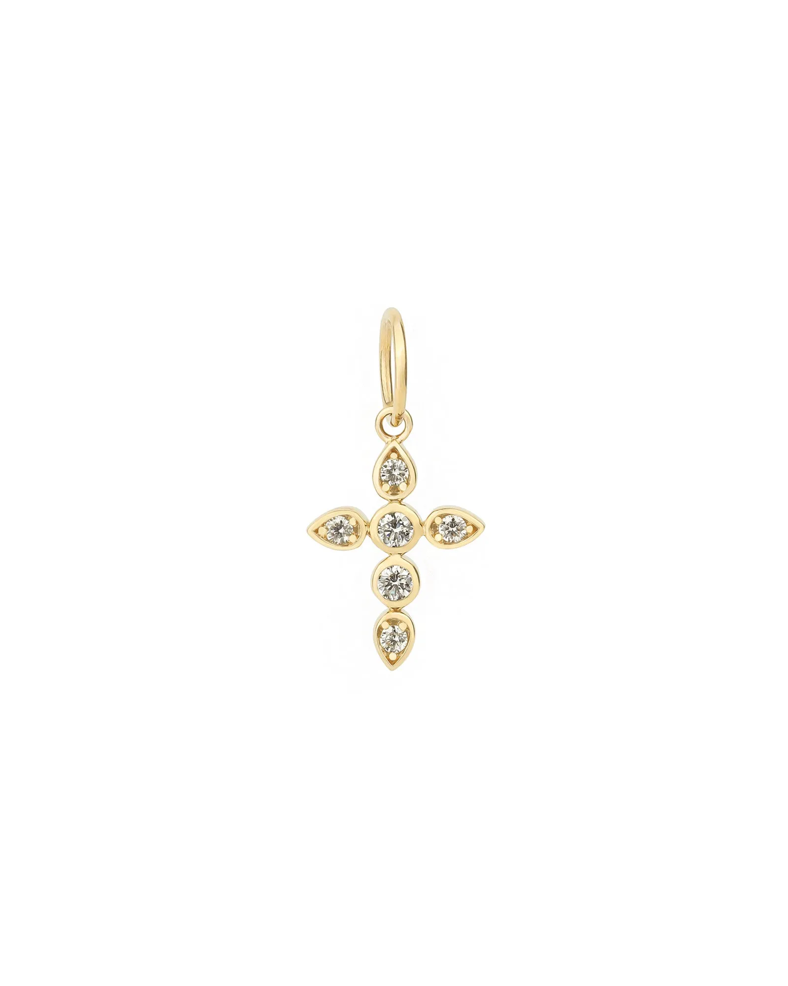 Cross Bezeled Diamond Charm