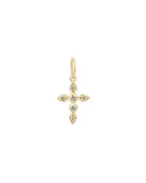 Cross Bezeled Diamond Charm