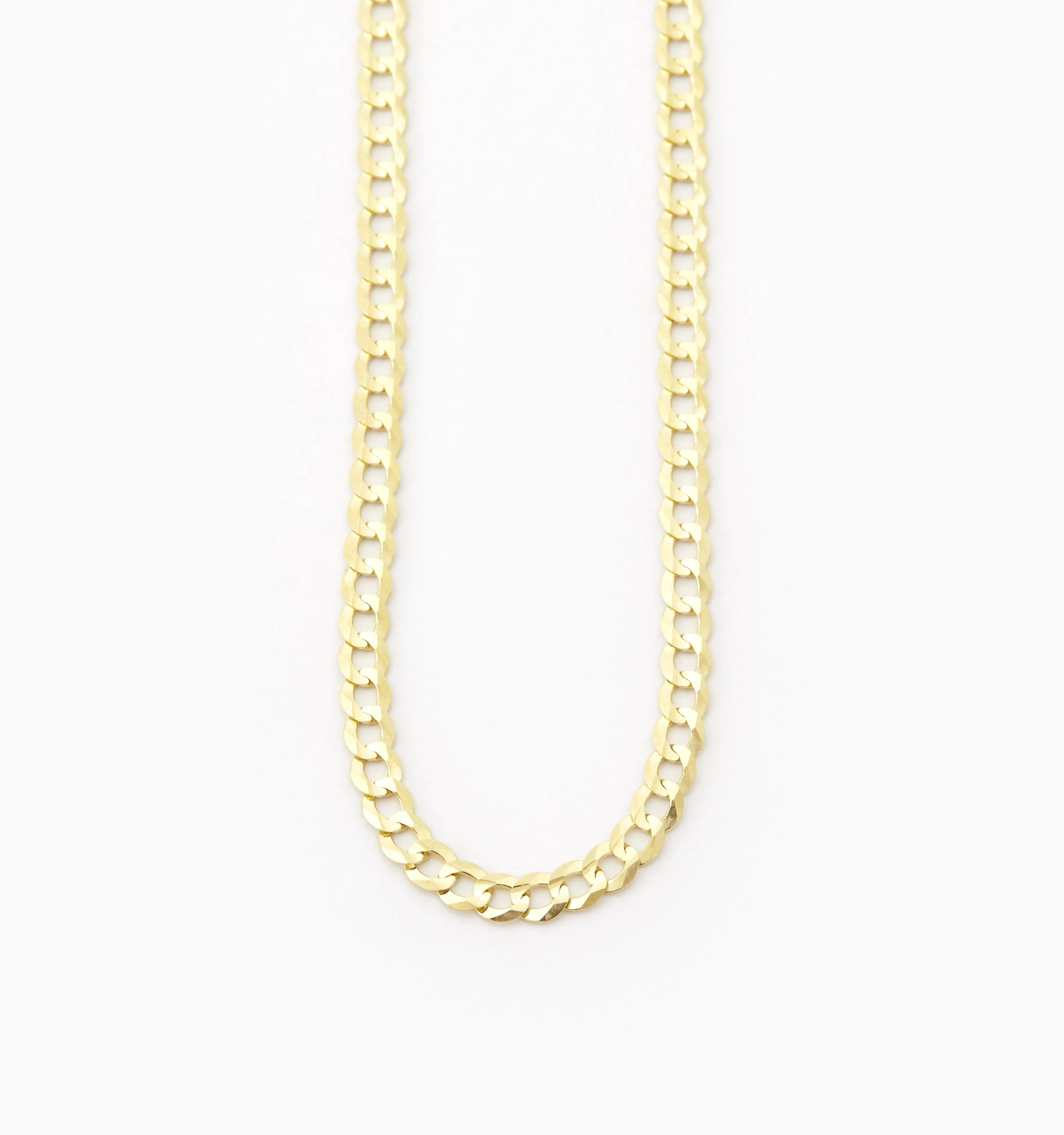 Cuban Chain Necklace In 14K Solid Gold