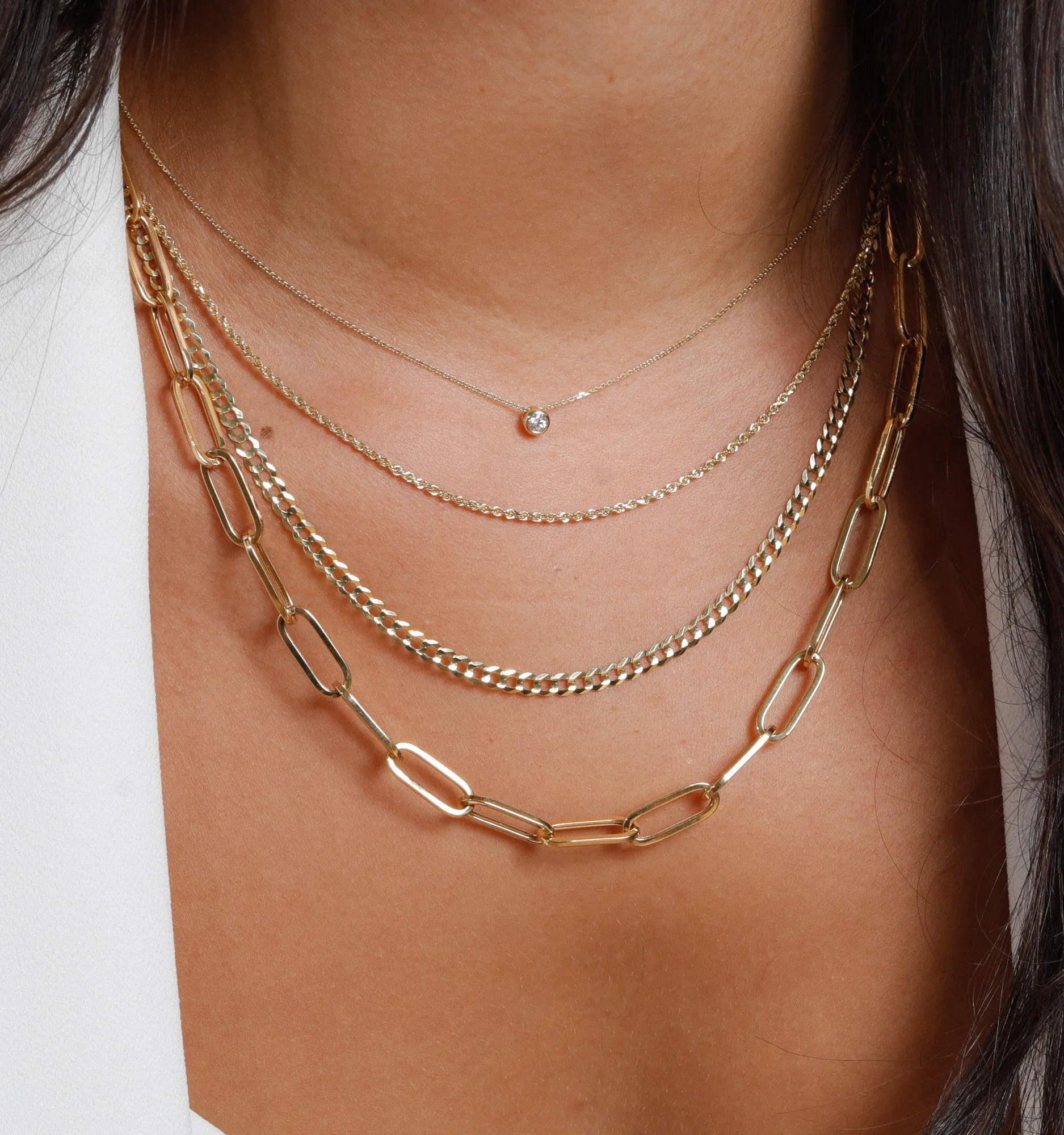 Cuban Chain Necklace In 14K Solid Gold