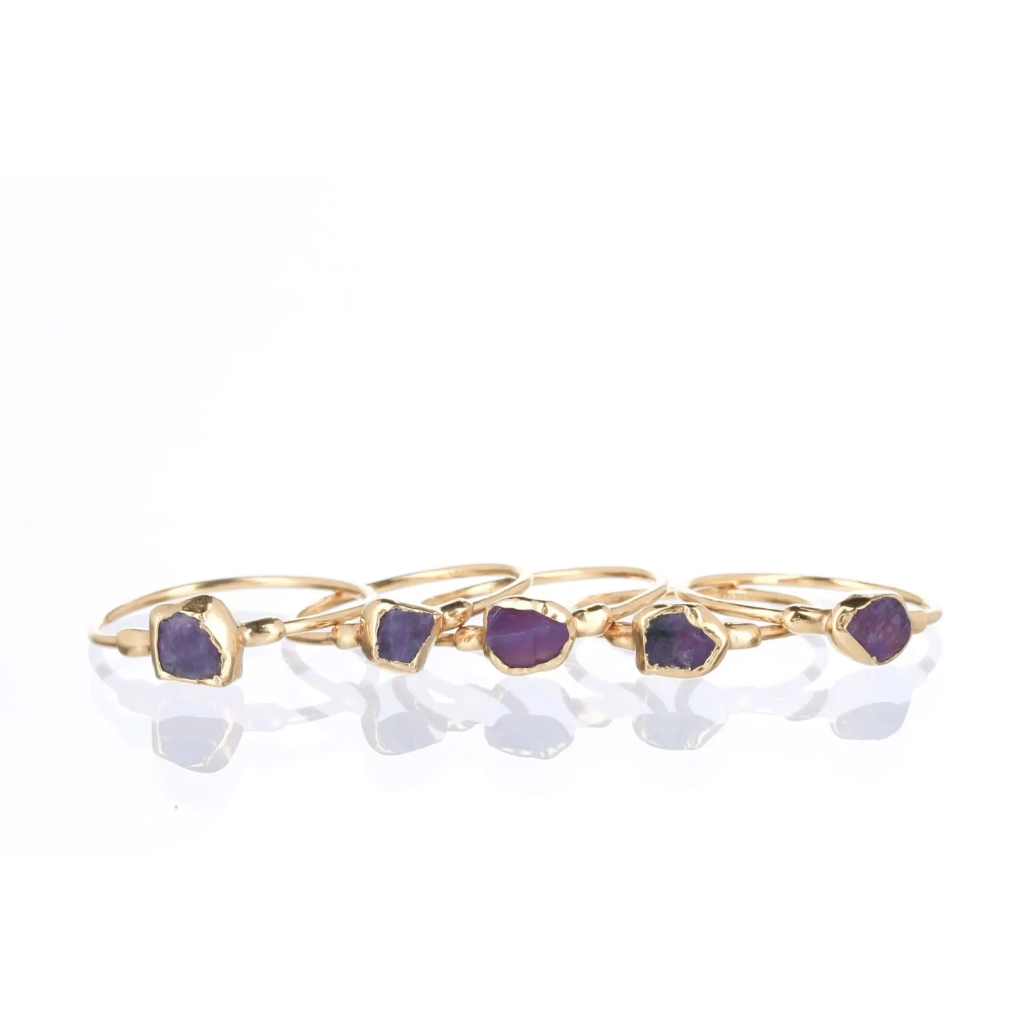 Dainty Raw Charoite Ring