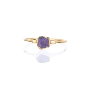 Dainty Raw Charoite Ring