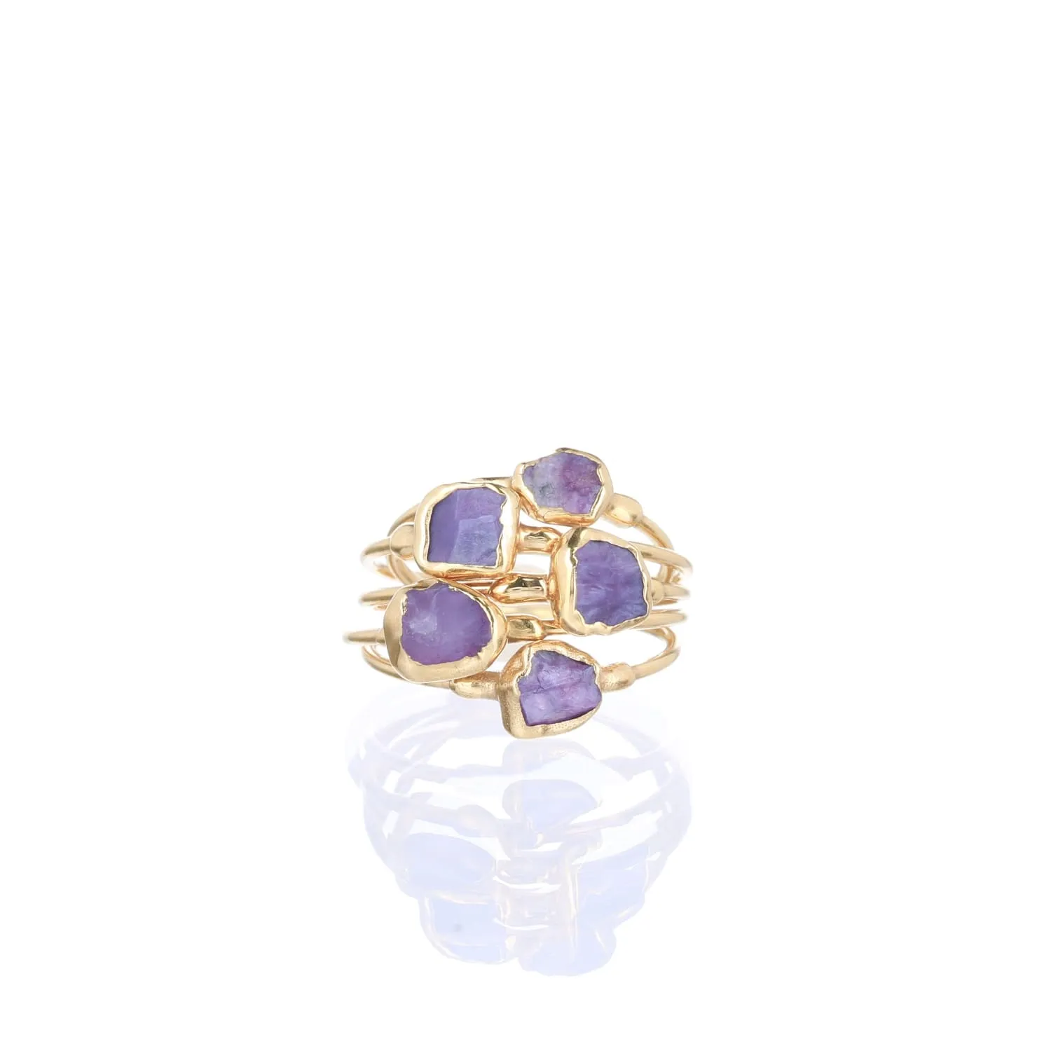 Dainty Raw Charoite Ring