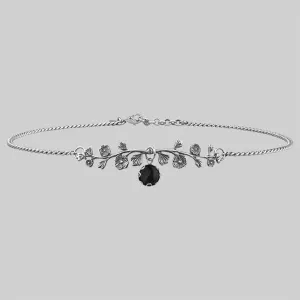 DARK BLOOM. Onyx Choker - Silver