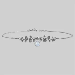 DARK BLOOM. Rainbow Moonstone Choker - Silver