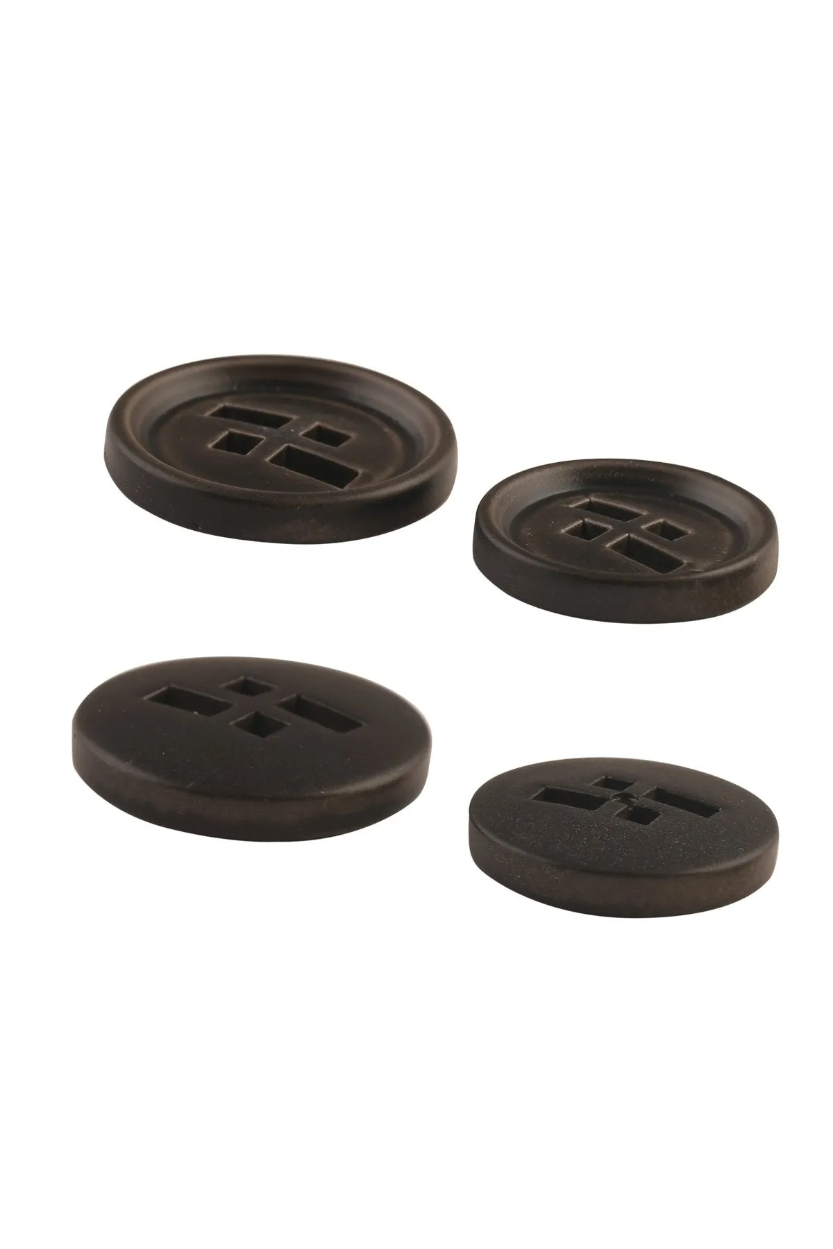 Dark Brown Shaded Round Shape 4-Hole ABS Button