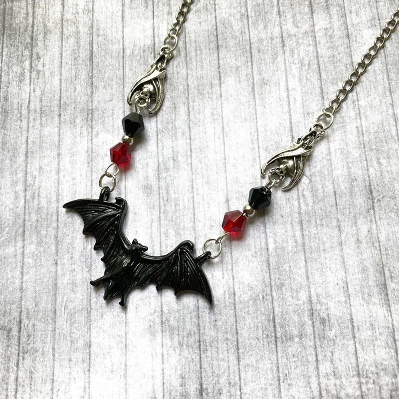 Dark Gothic Bat Necklace