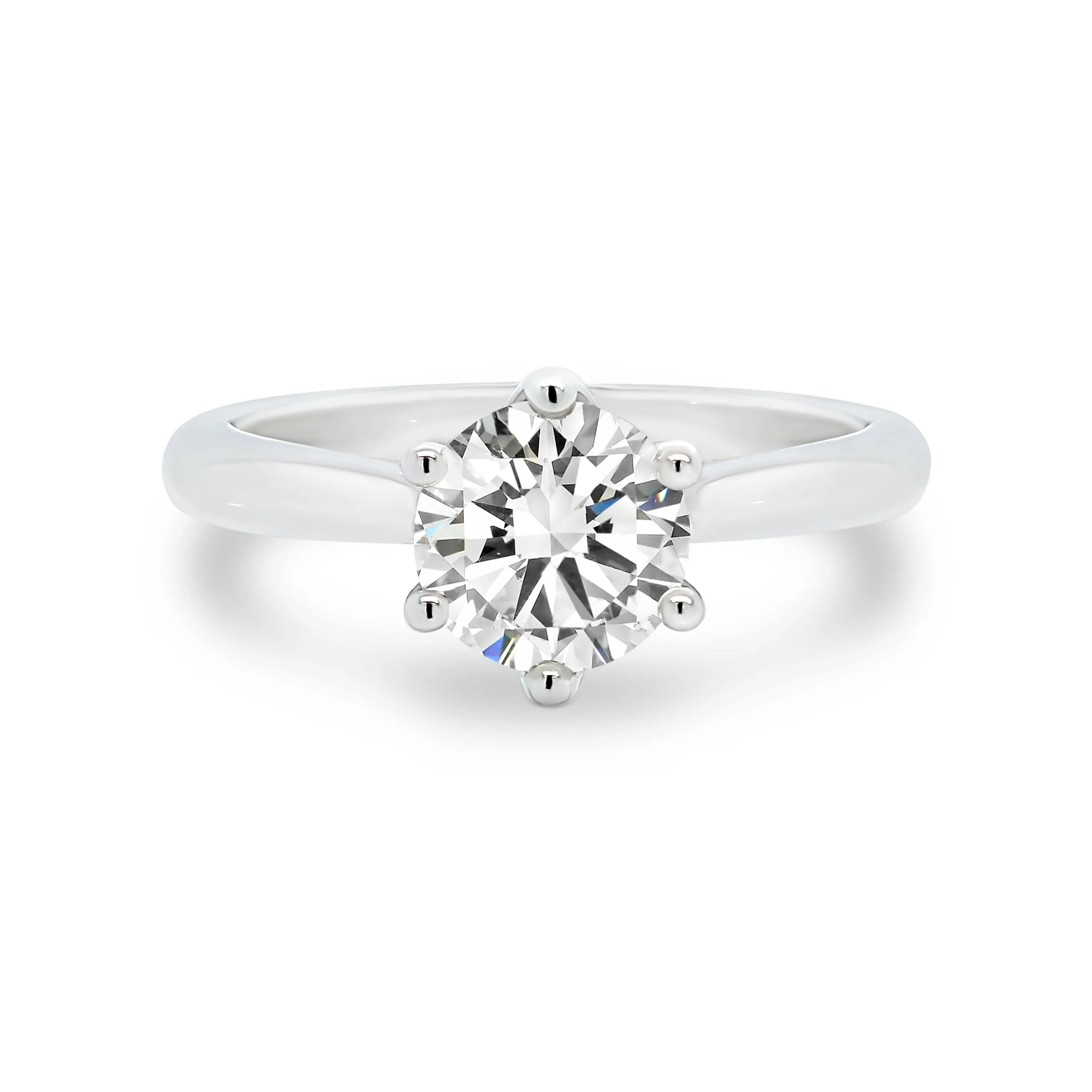 Dawn | Round Brilliant Solitaire Diamond Engagement Ring - Six Prong