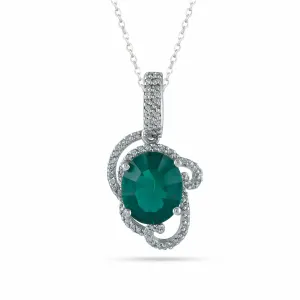 Dazzling Green Cz Silver Pendant - From Purl