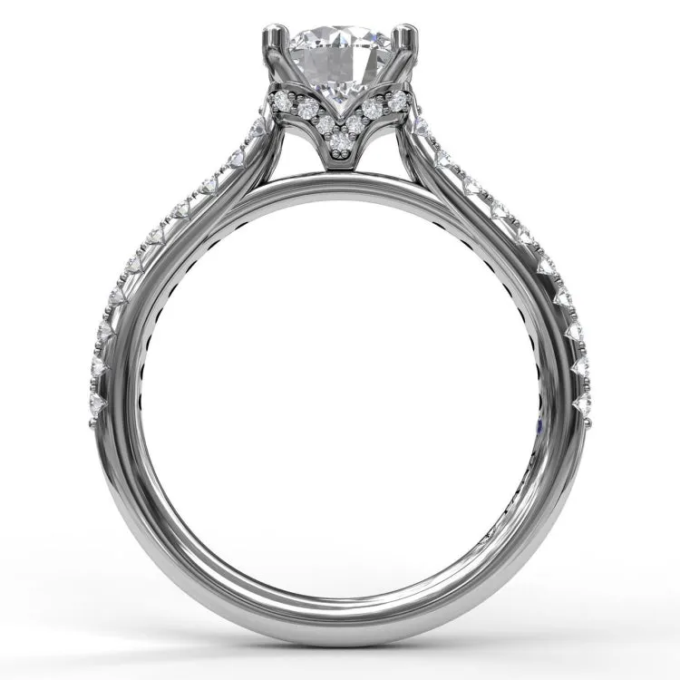 Delicate Classic Engagement Ring with Delicate Side Detail