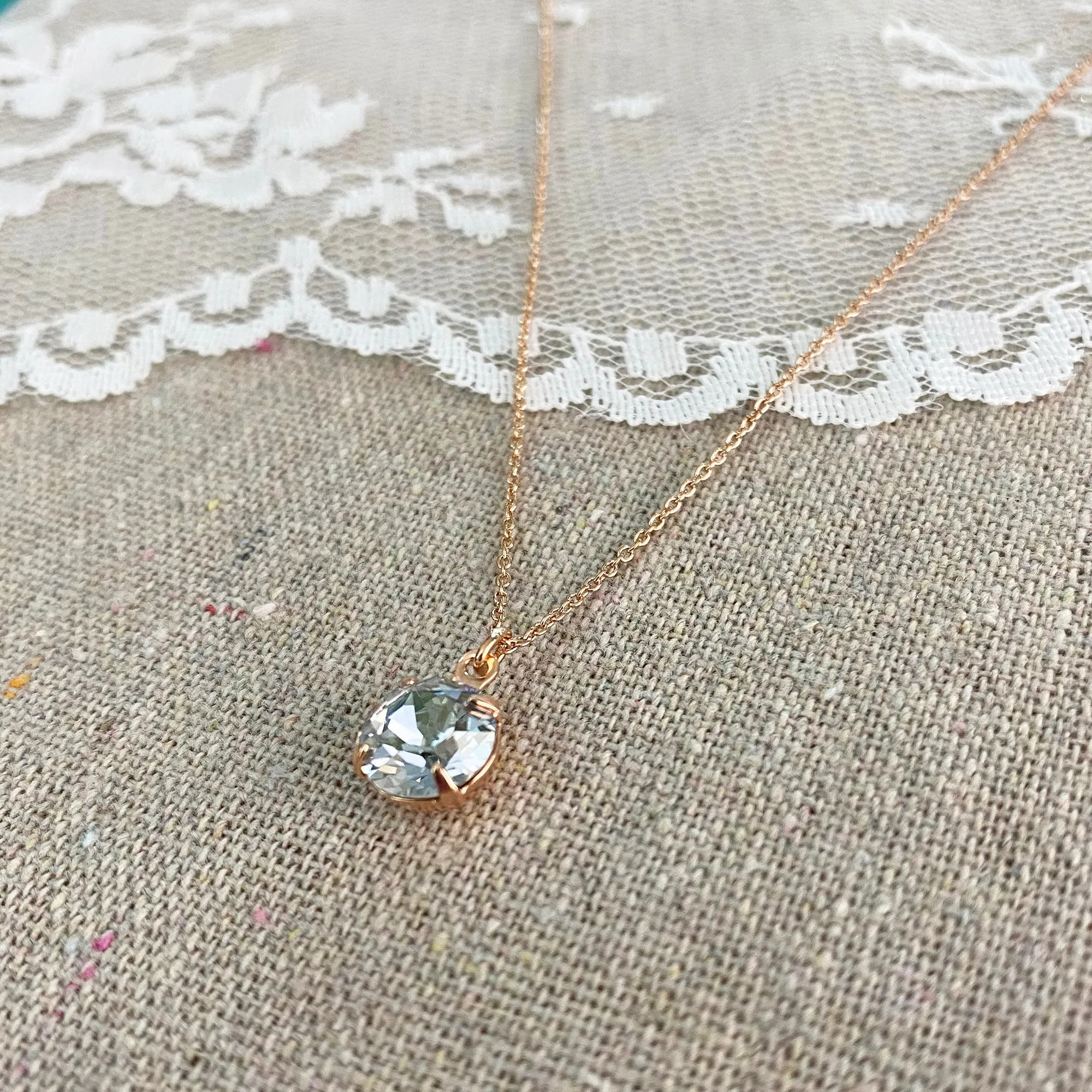 Diamante Solitaire Necklace