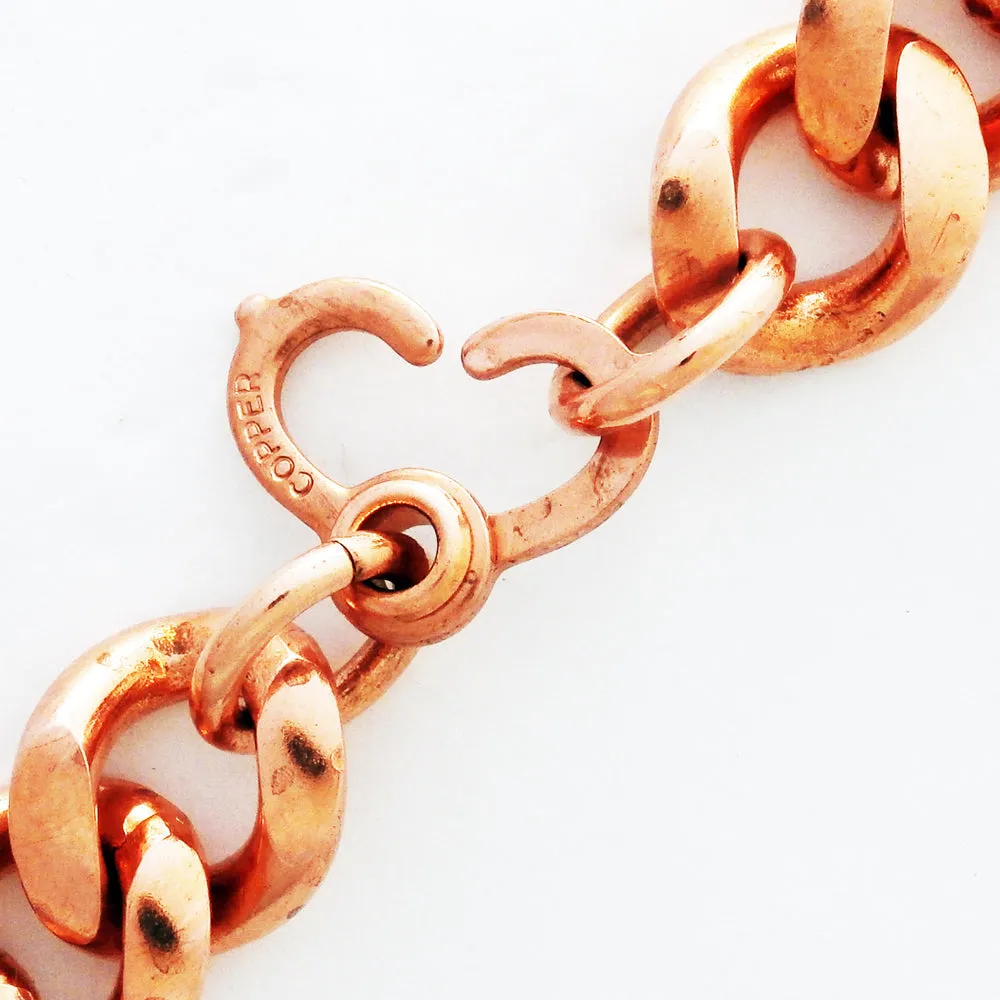 DIY Copper Jewelry Chain Making Kit / 36” Bulk 10mm Solid Copper Curb Chain with Rings and Clasps