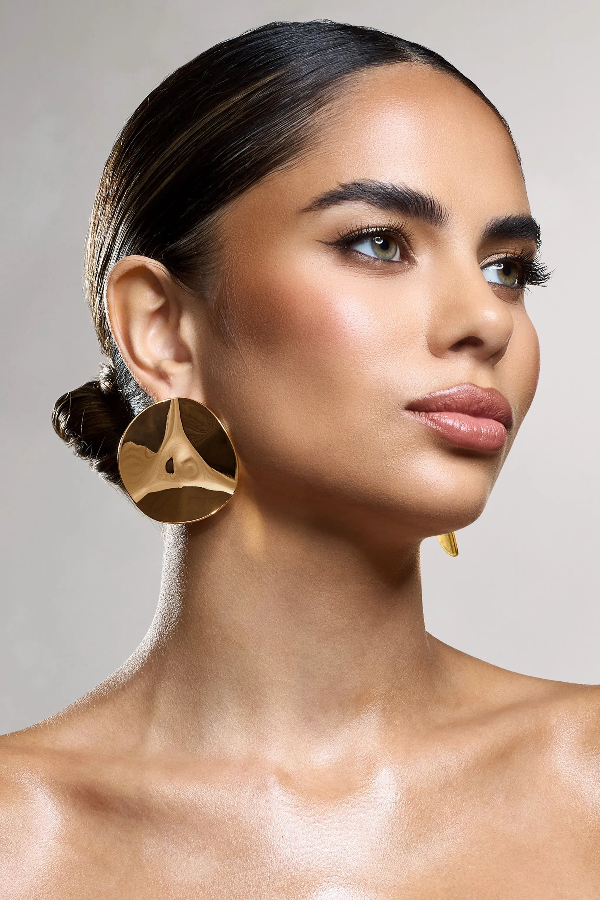 Dome | Gold Statement Disc Earrings