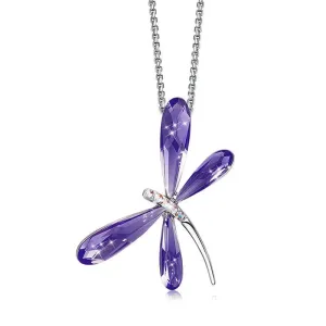 Dragonfly Pendant Necklaces with Crystals