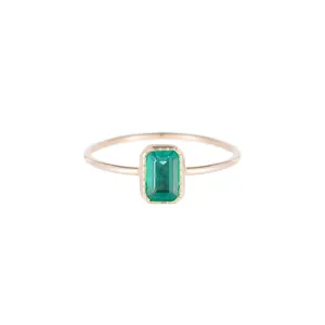 Emerald Cut Emerald Wisp Ring