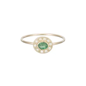 Emerald Halo Ring