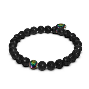 Etna | Unicorn Silver | Black Lava Rock Diffuser Bracelet