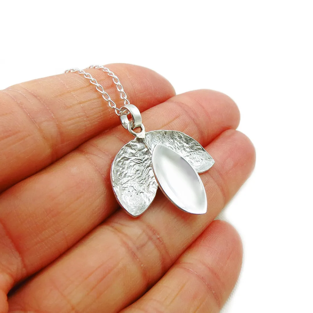 Fruit and Leaf Sterling Silver Chain Necklace