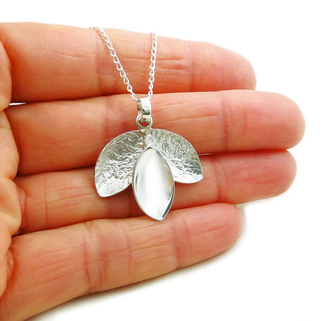 Fruit and Leaf Sterling Silver Chain Necklace