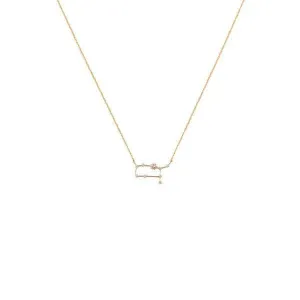 Gemini Zodiac Necklace 14k Gold