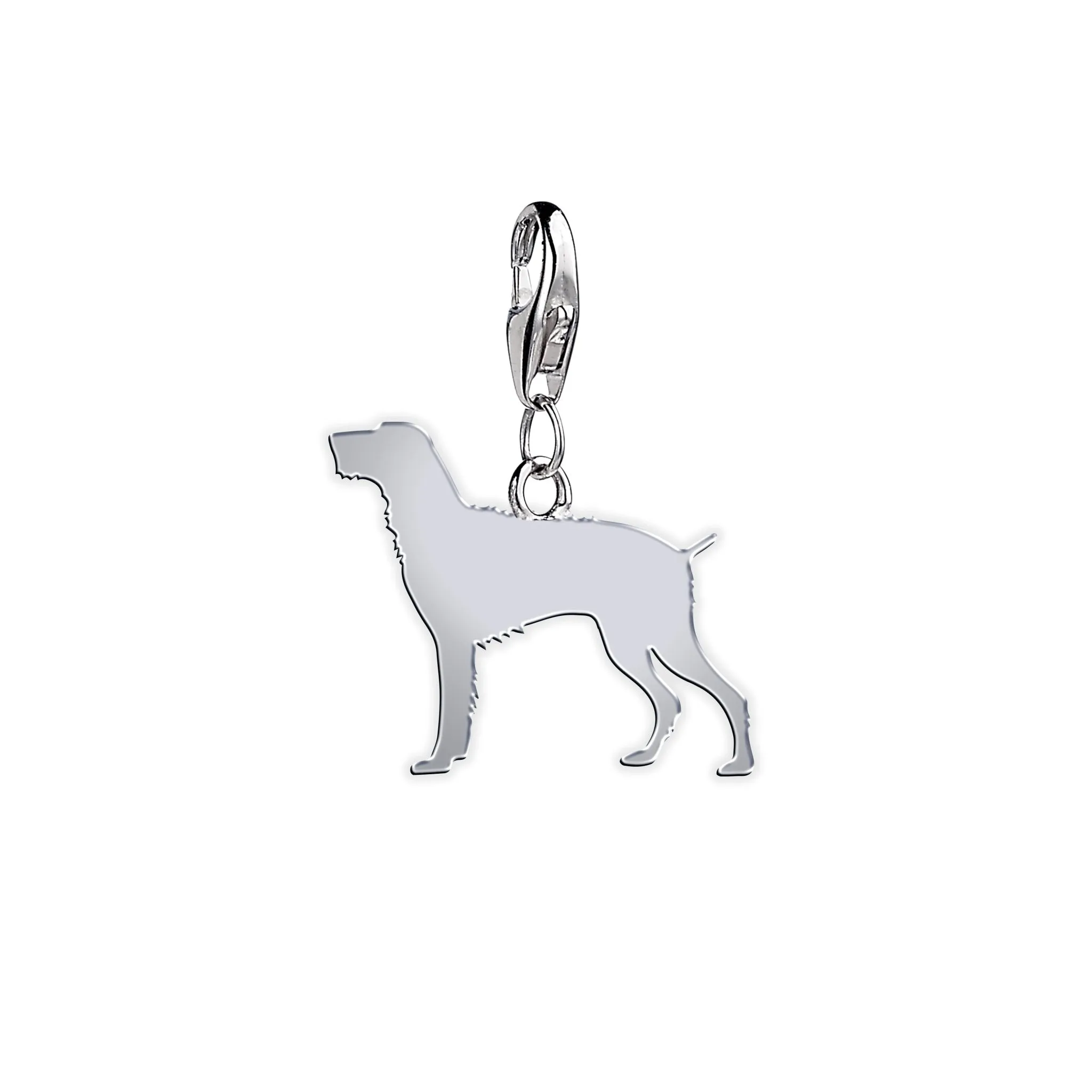 German Wirehaired Pointer Silhouette Silver Charm