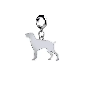 German Wirehaired Pointer Silhouette Silver Charm