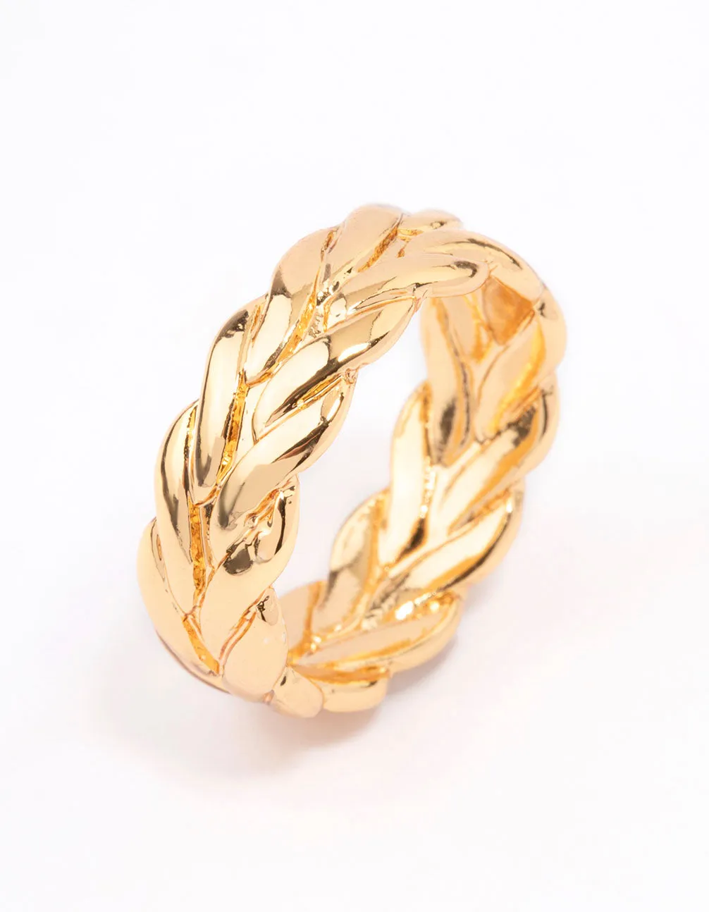 Gold Plated Leaf Band Ring