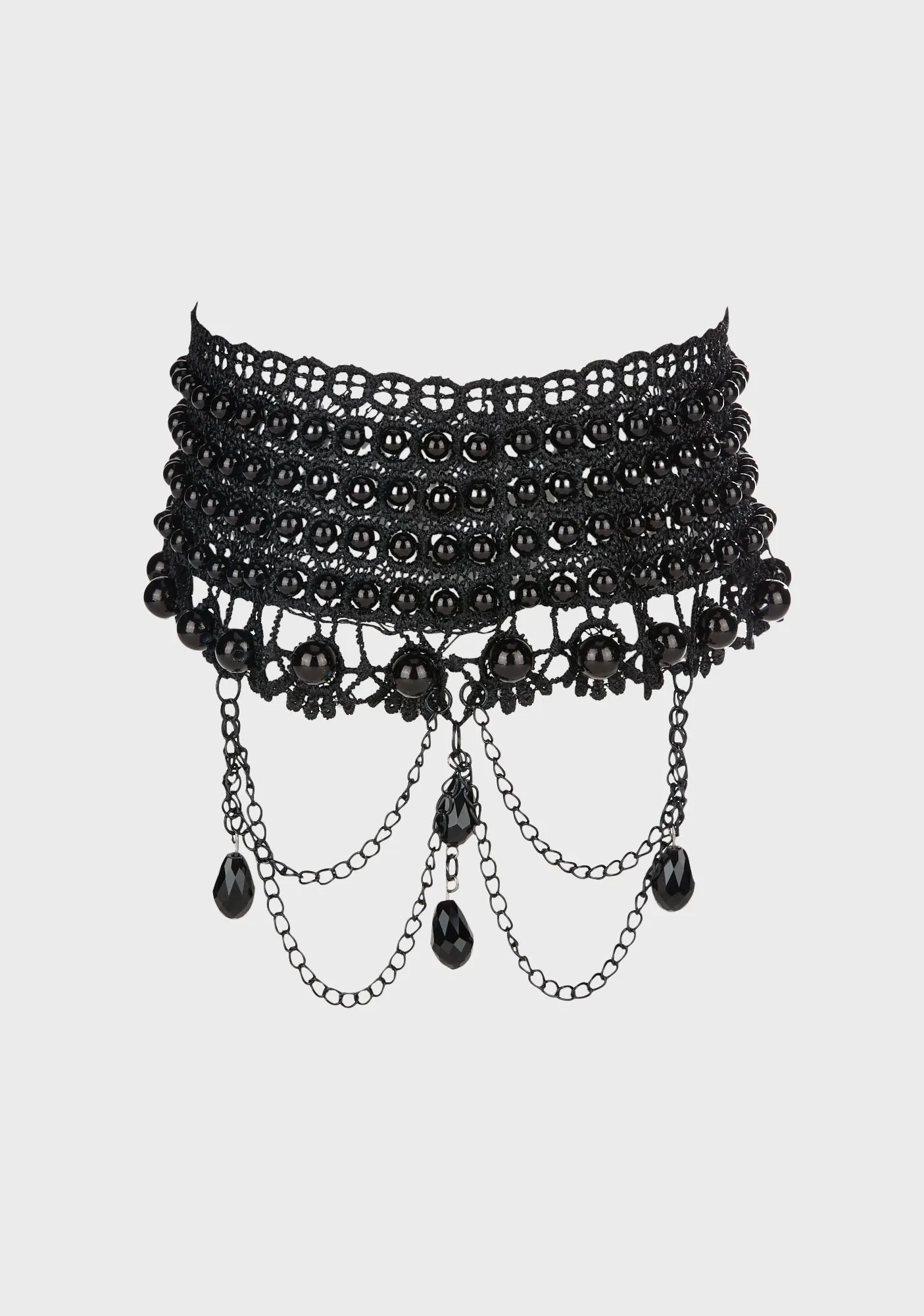 Gothic Gorgeous Black Pearly Choker