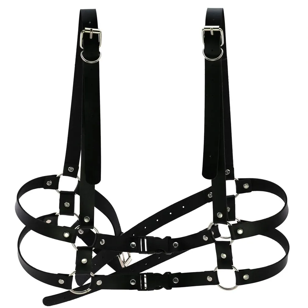 Gothic Punk Leather Body Harness for Women / Shoulder To Waist Harajuku Jewelry Chains