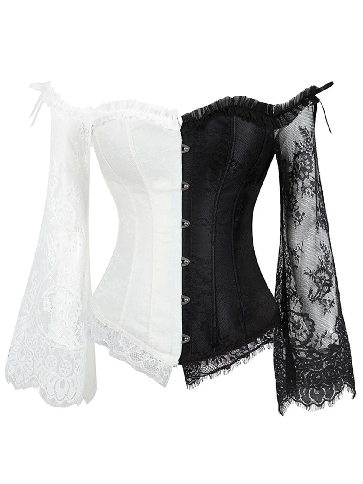 Halloween Steampunk Lace Patchwork Corset