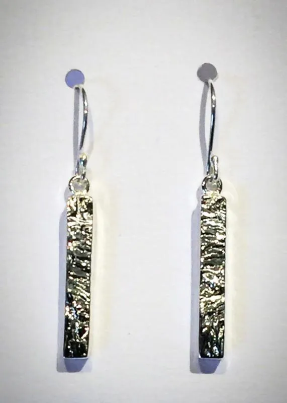 Hammered Rectangle Earrings