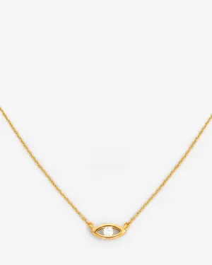 Iced Mini Evil Eye Necklace - Gold