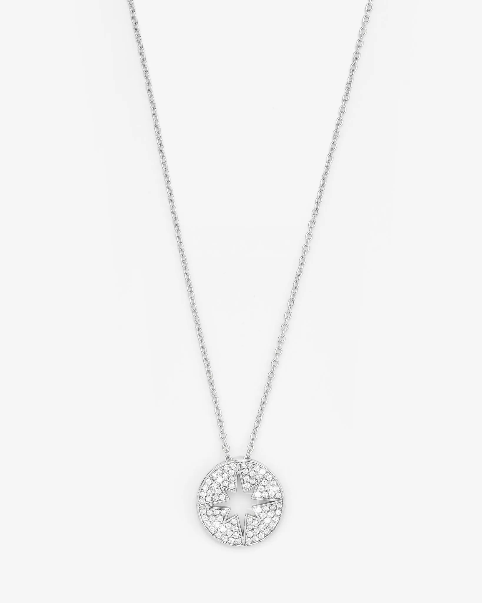 Iced Starburst Coin Necklace