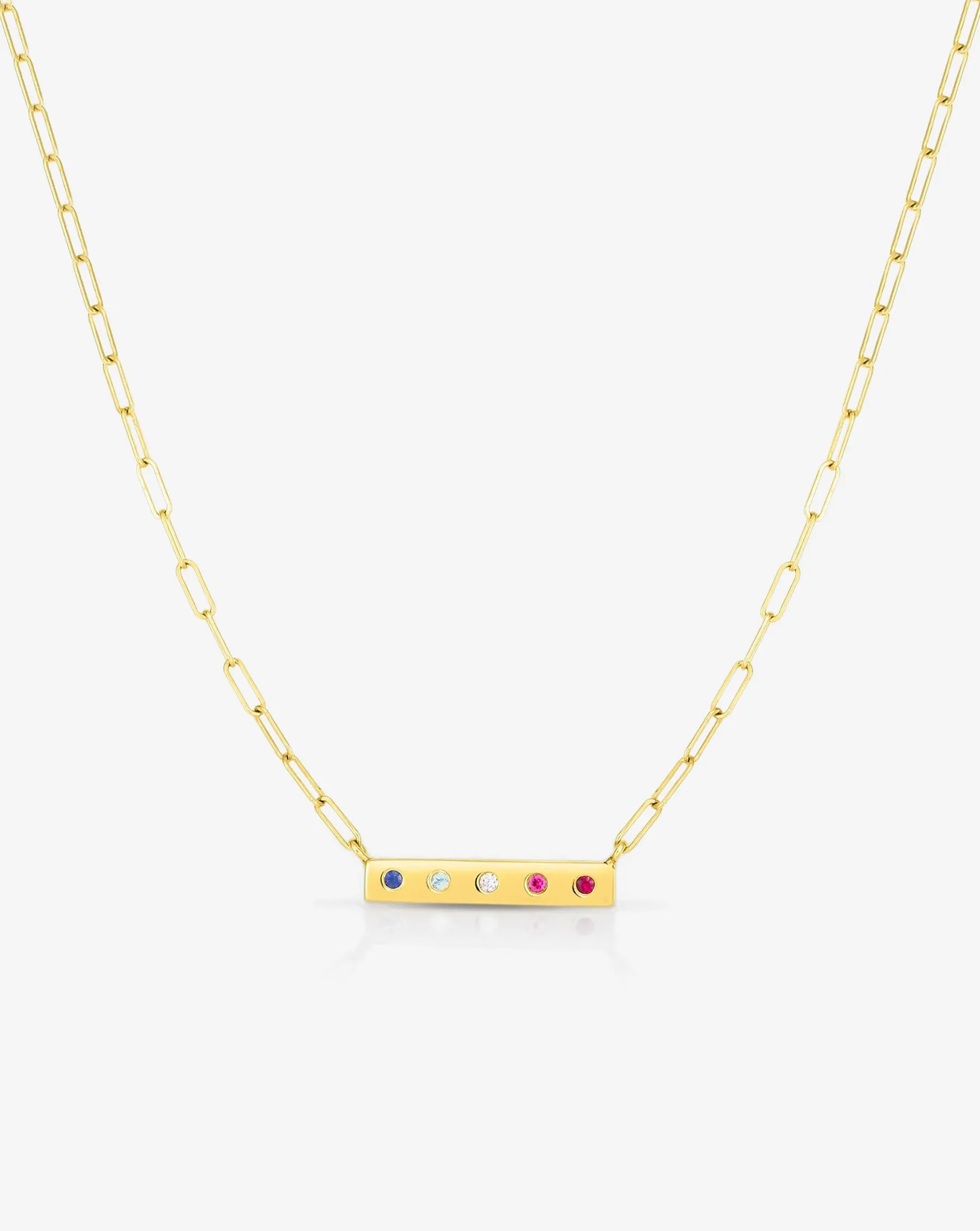 Inlay Birthstone Bar Necklace