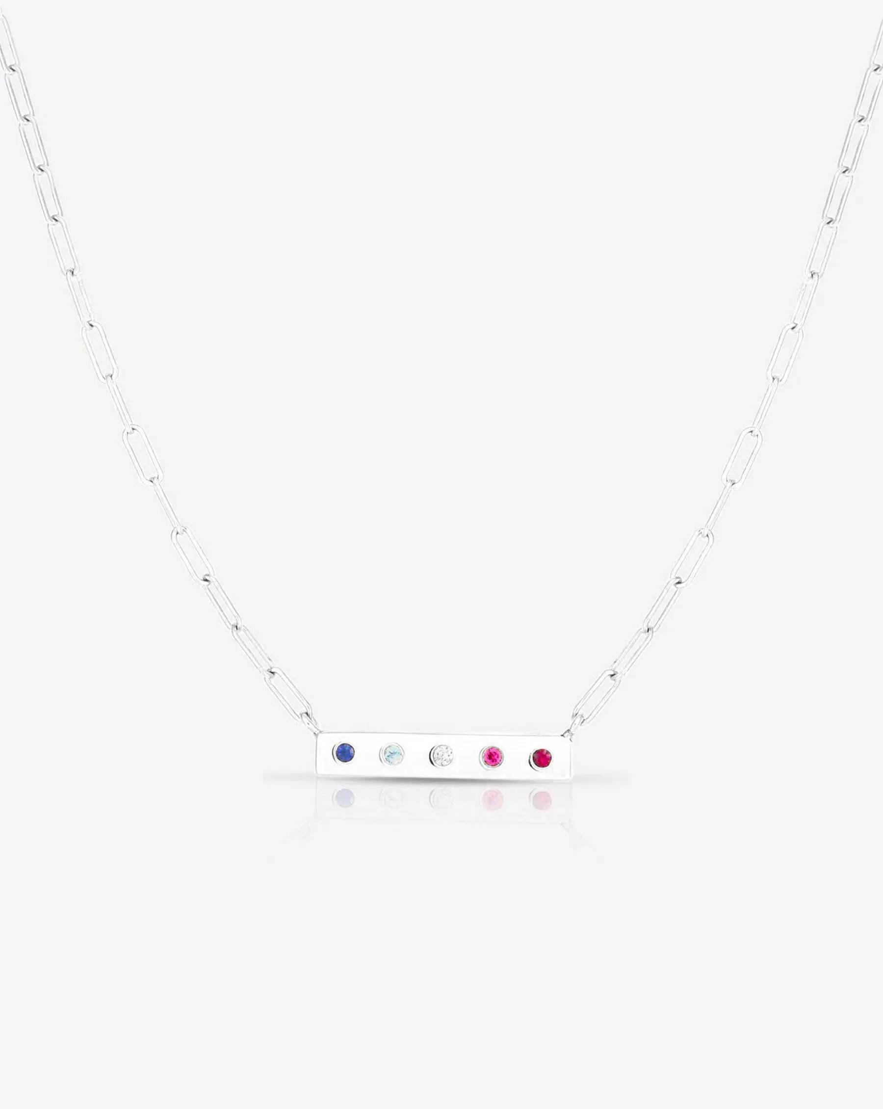 Inlay Birthstone Bar Necklace