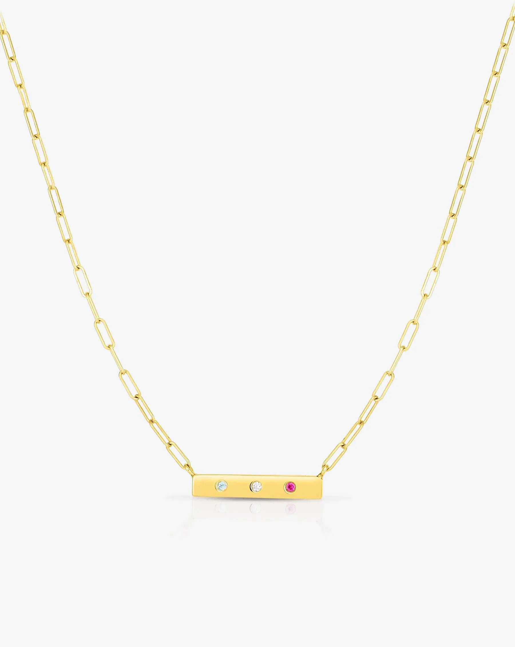 Inlay Birthstone Bar Necklace