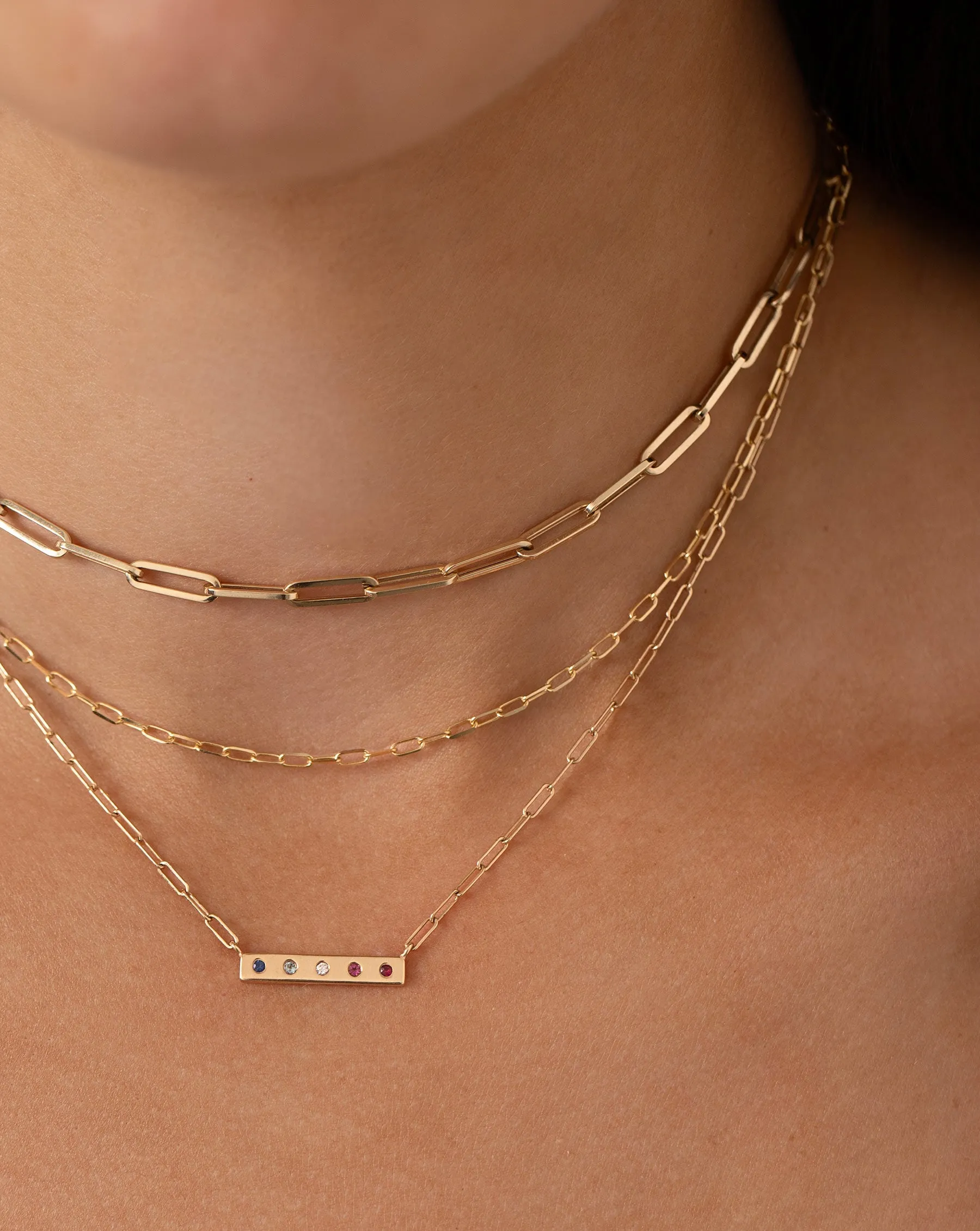 Inlay Birthstone Bar Necklace