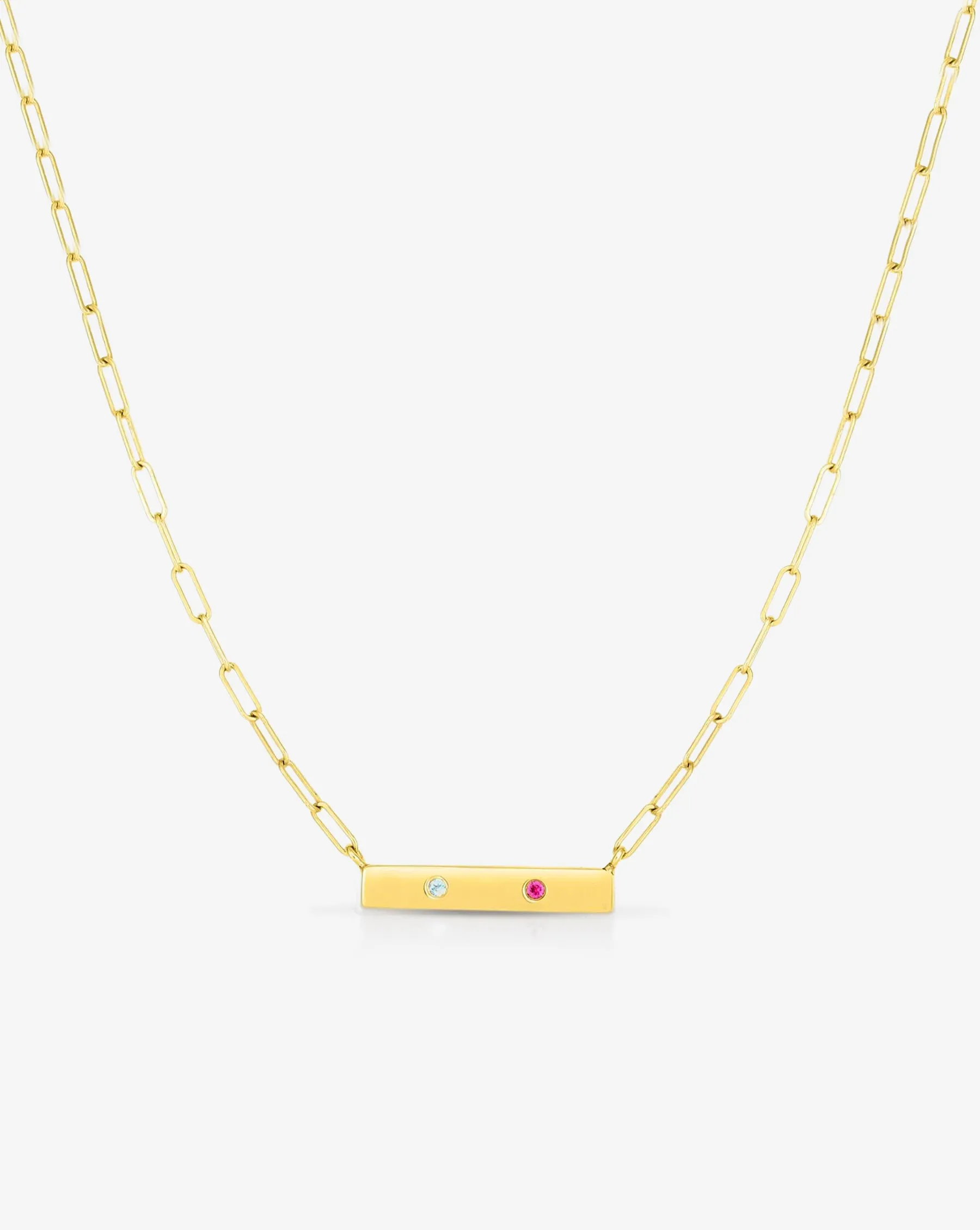 Inlay Birthstone Bar Necklace