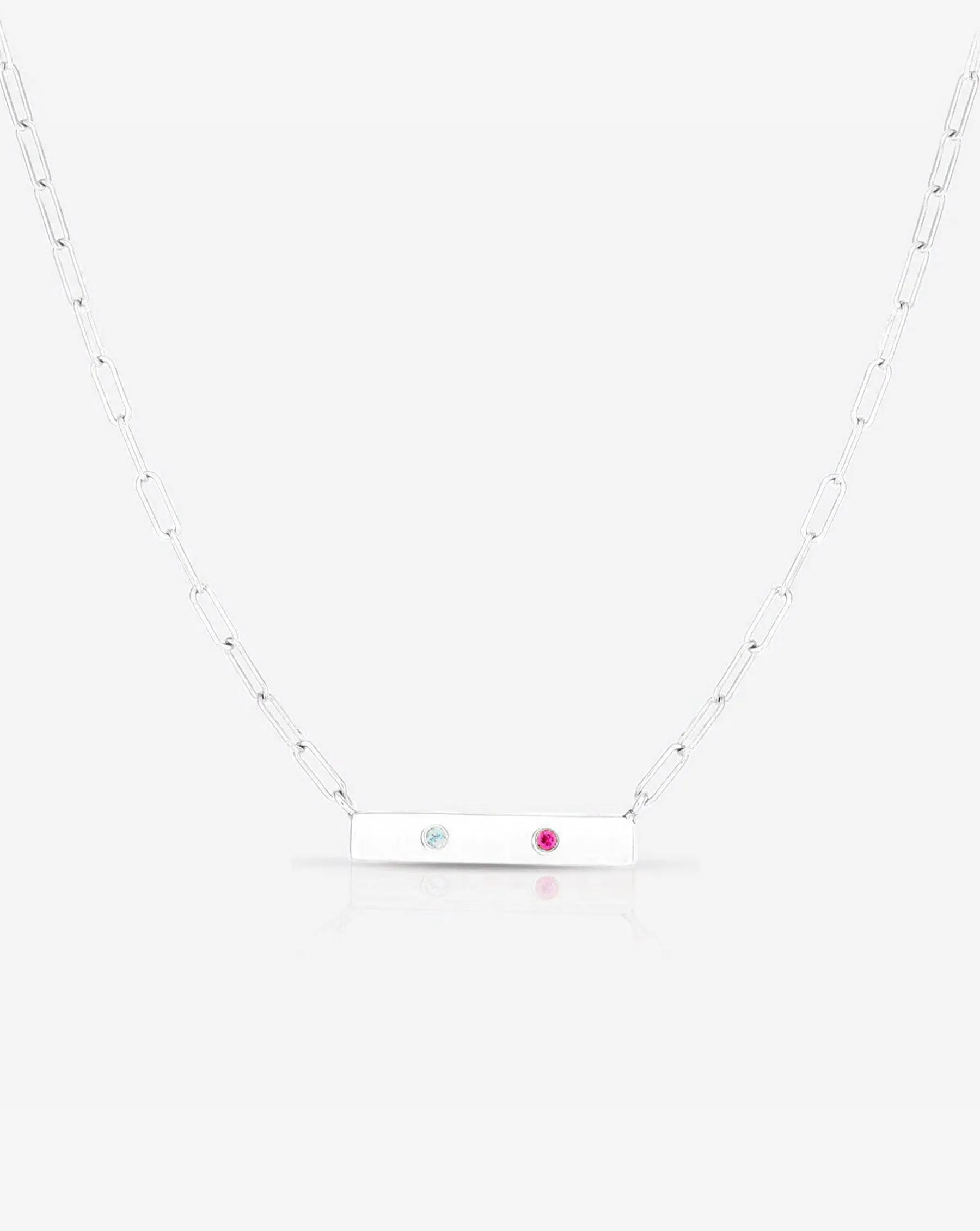 Inlay Birthstone Bar Necklace